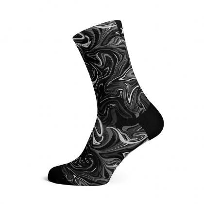 SOX Marble Black Casual Crew Socks – Sleek Everyday Crew | Breathable Comfort & Stylish Design