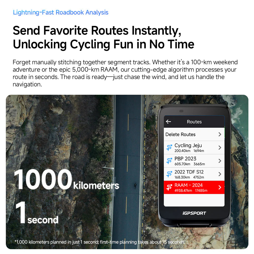 iGPSPORT BiNavi GPS Bike Computer | 3.5” Touchscreen Navigation Cycling Computer | Cycling Gears Hub
