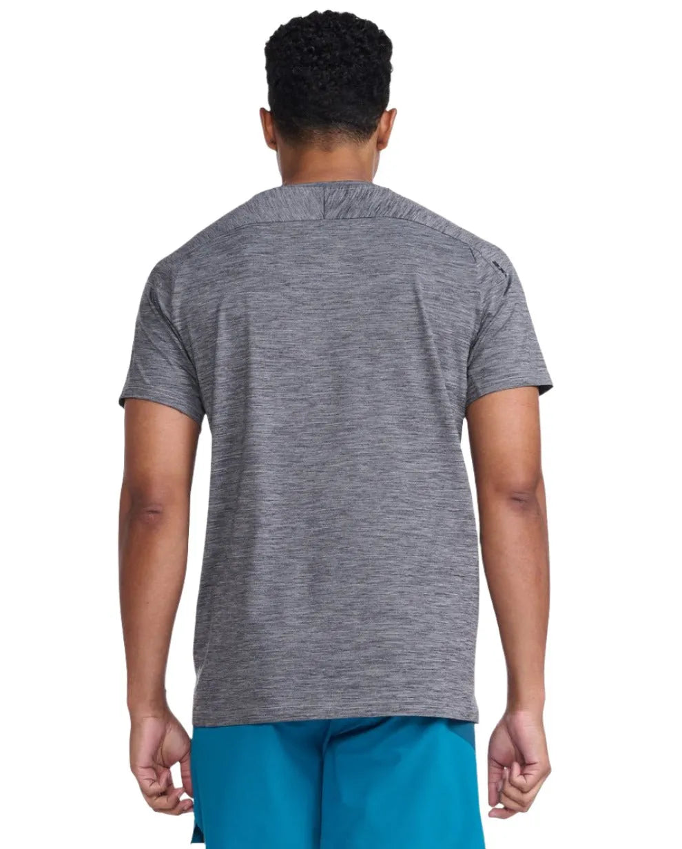 2XU MR7158A Motion Tee Harbor Men's Running T-Shirt (Mist/Black) | Cycling Gears Hub