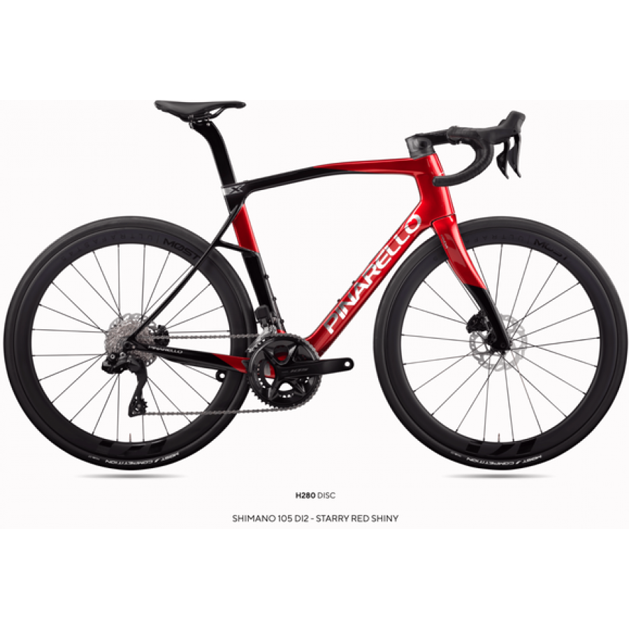 Pinarello X5 Disc –Starry Red Shiny | Shimano 105 Di2 | MOST Ultrafast 45 DB | Cycling Gears Hub