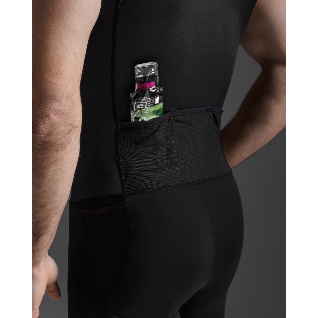 2XU Core Trisuit MT7398D Black White Mens Sleeveless Triathlon Suit Compression Race Wear