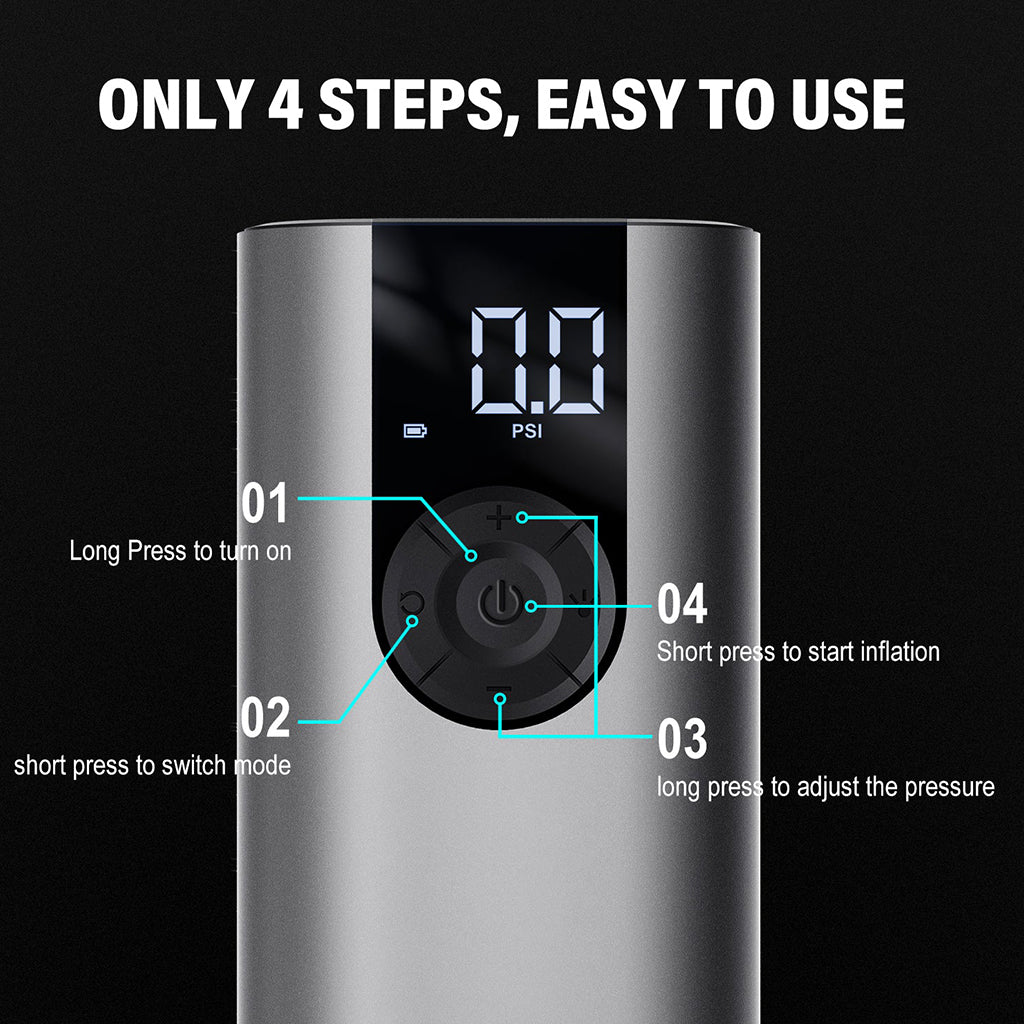 Cycplus A8 Electric Air Pump Silver Color | Cycling Gears Hub