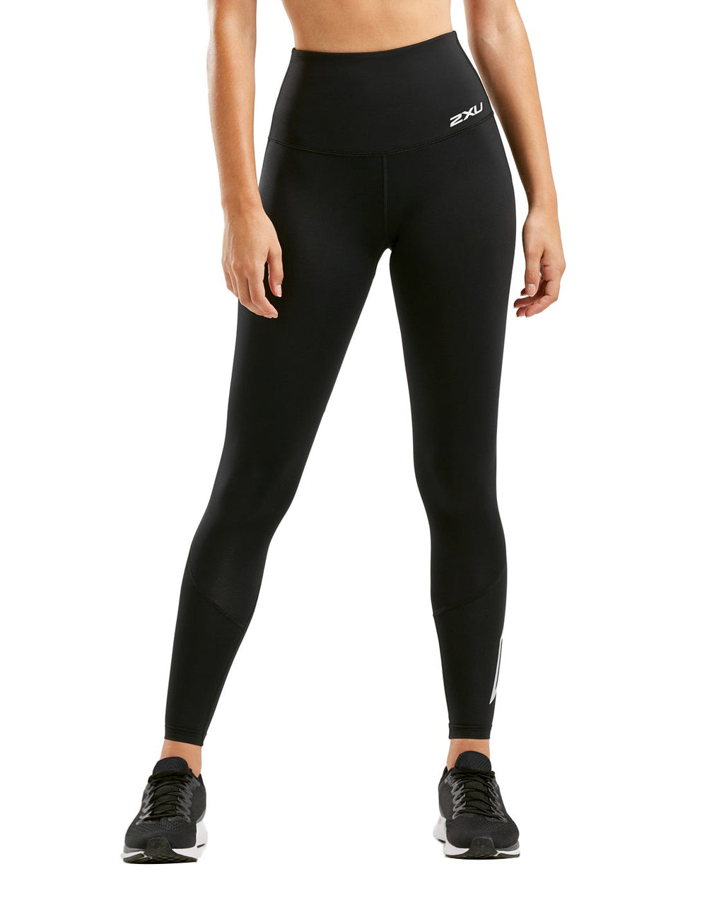 2XU WA5380B Hi-Rise Women's Compression Tights (Black/Silver) | Cycling Gears Hub