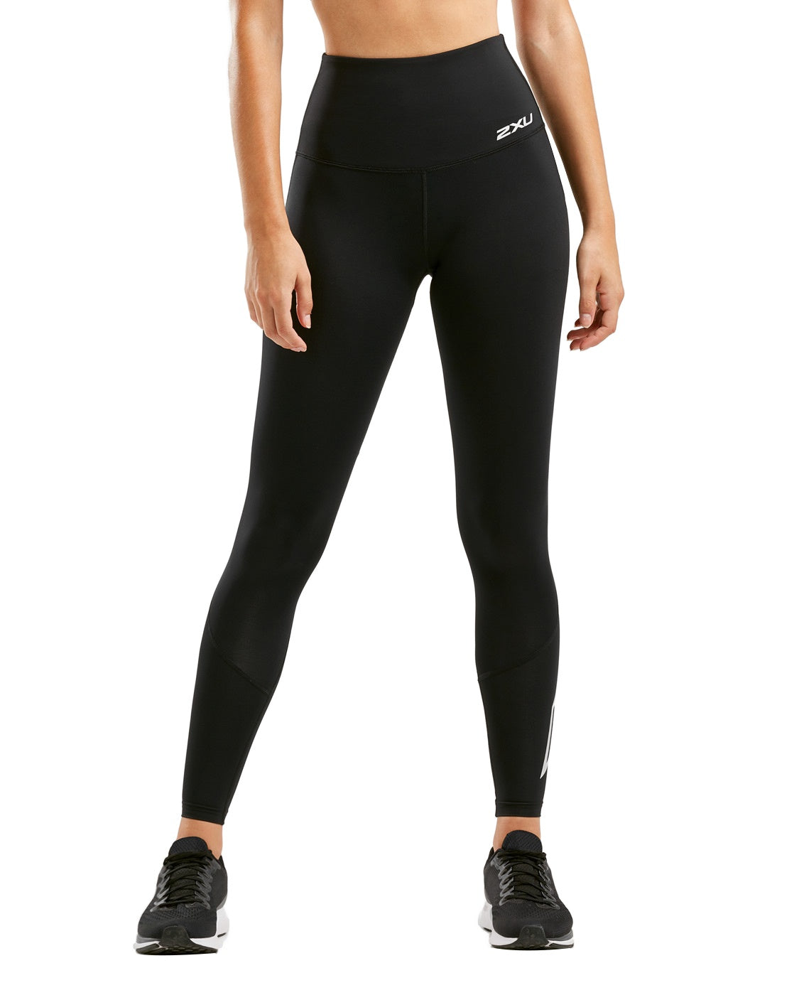 2XU WA5380B Hi-Rise Women's Compression Tights (Black/Silver) | Cycling Gears Hub