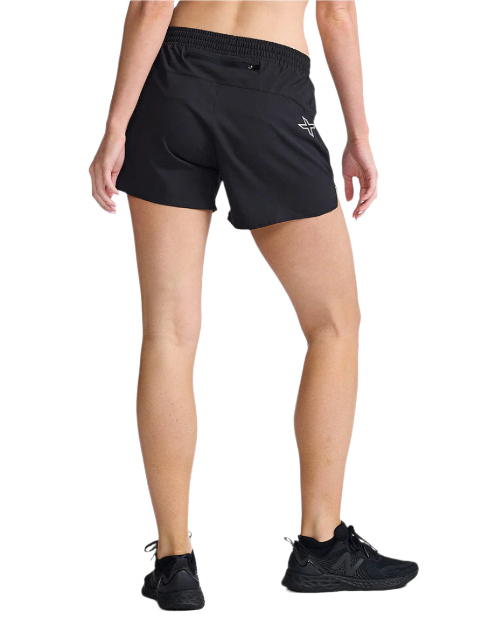 2XU WR6935B Aero 5 Inch Women's Running Shorts (Black/Silver Reflective) | Cycling Gears Hub