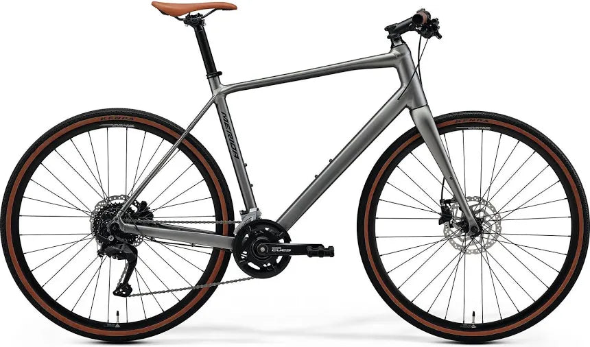 Merida Speeder 100 Hybrid Bike – Silk Gunmetal Grey/Black) Lightweight Fitness & Commuter Bicycle