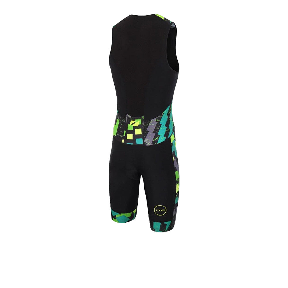 Zone3 Activate Plus Sleeveless Tri Suit Black - Men's Full Length Trisuit with Waffle Back Panel | Cycling Gears Hub