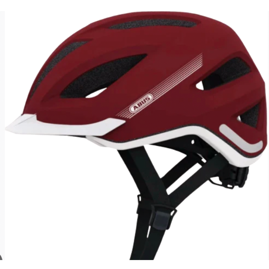 ABUS Pedelec Cycling Helmet – Marsala Red (Size M) | Urban & E-Bike Helmet
