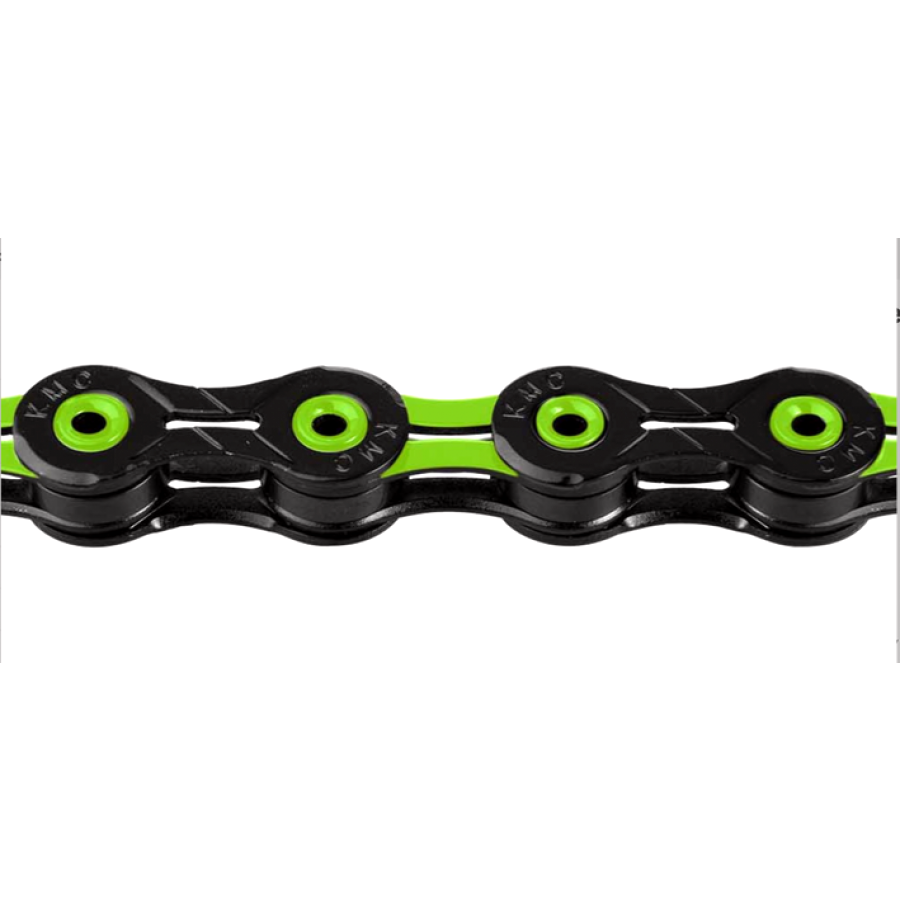 KMC DLC 11 Speed Chain Color Black and Green| Cycling Gears Hub