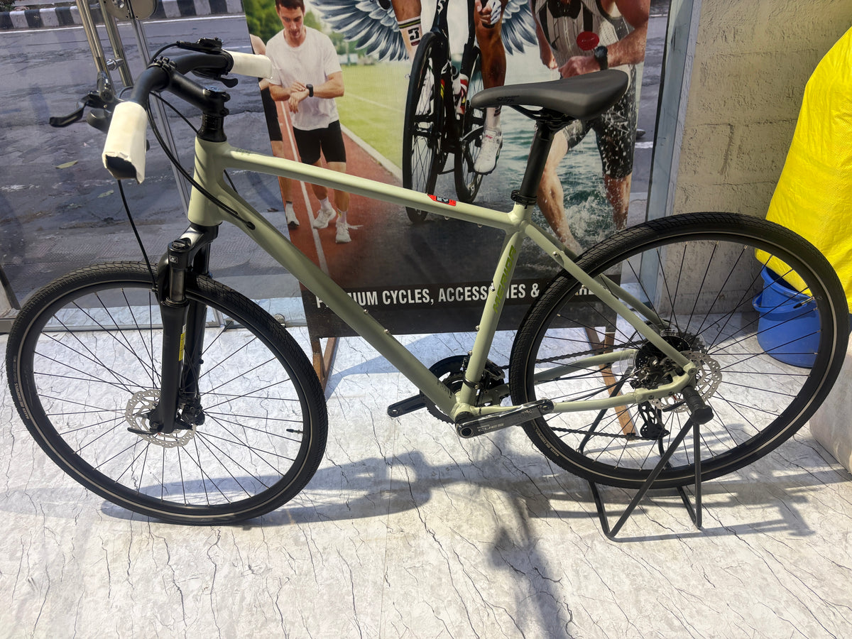 Merida Crossway 300 Hybrid Bike – Matt Early Moss Grey / Warm Slate Grey