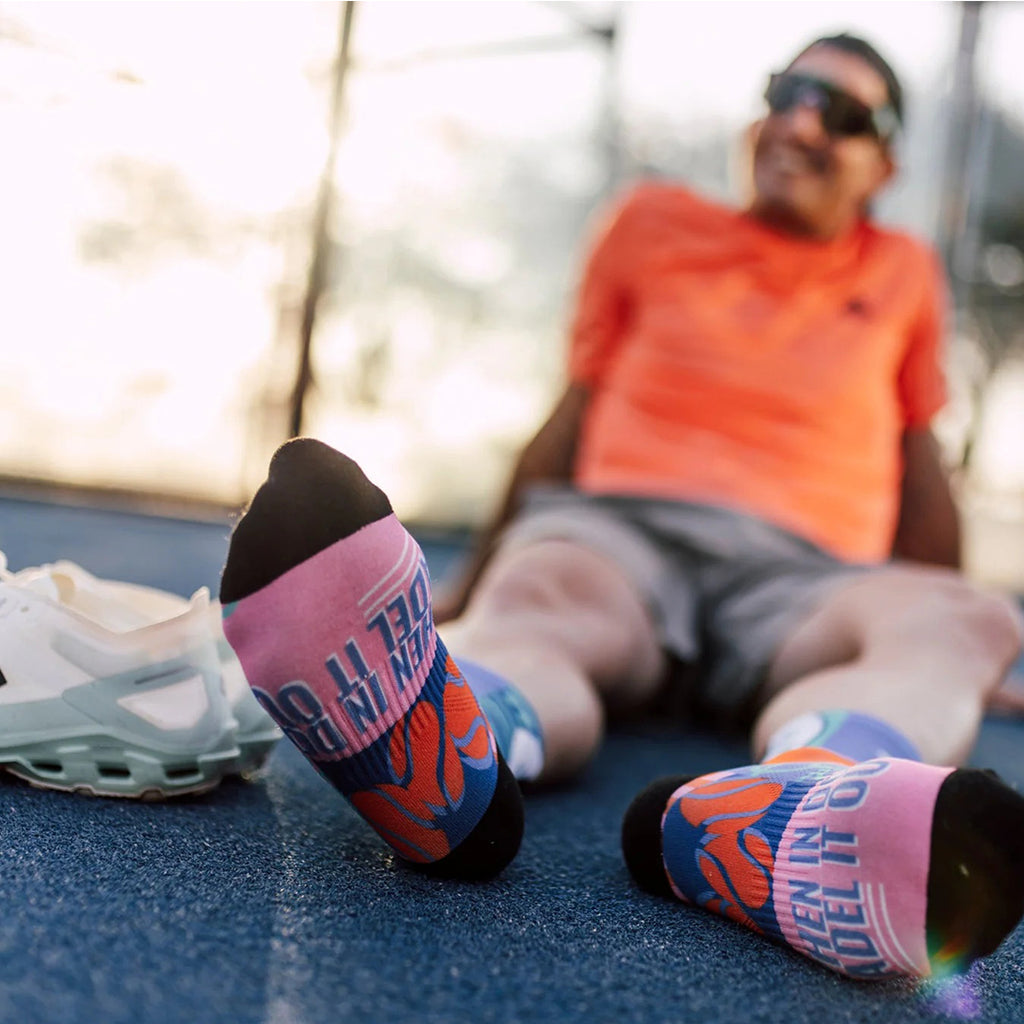 SOX Blocks Pink Padel Crew Socks – Performance Crew | Breathable Comfort & Court Support