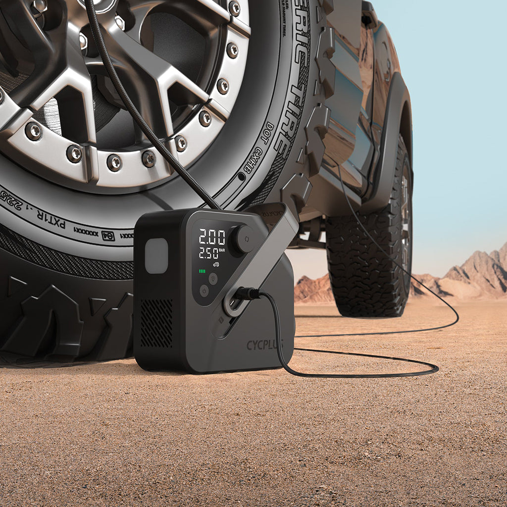 Cycplus AL7 Electric Air Pump – High-Power Portable Tire Inflator with 100 PSI Precision