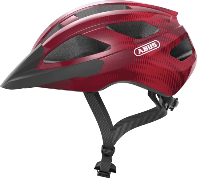 ABUS Macator Helmet – Bordeaux Red | Lightweight Road Cycling Helmet