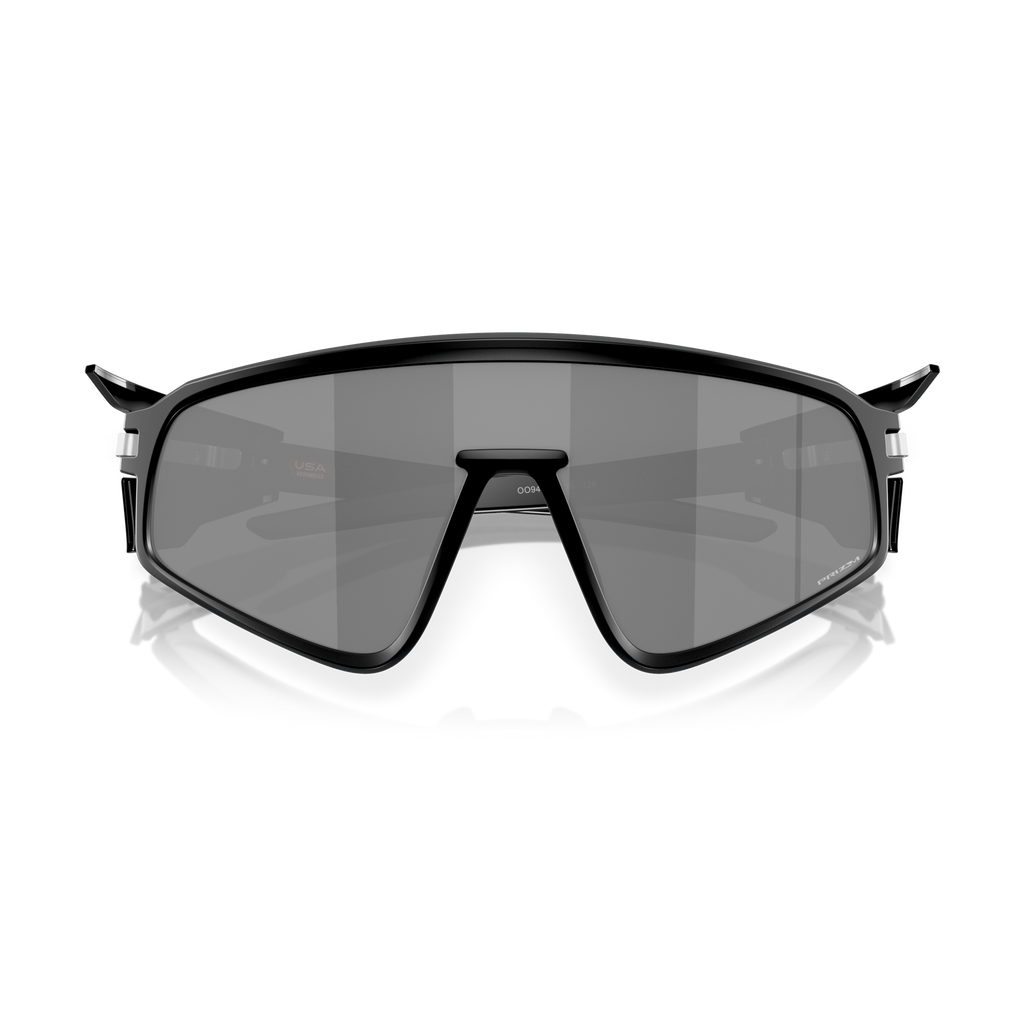 Oakley Latch Panel matte black sunglasses with Prizm Black shield lens