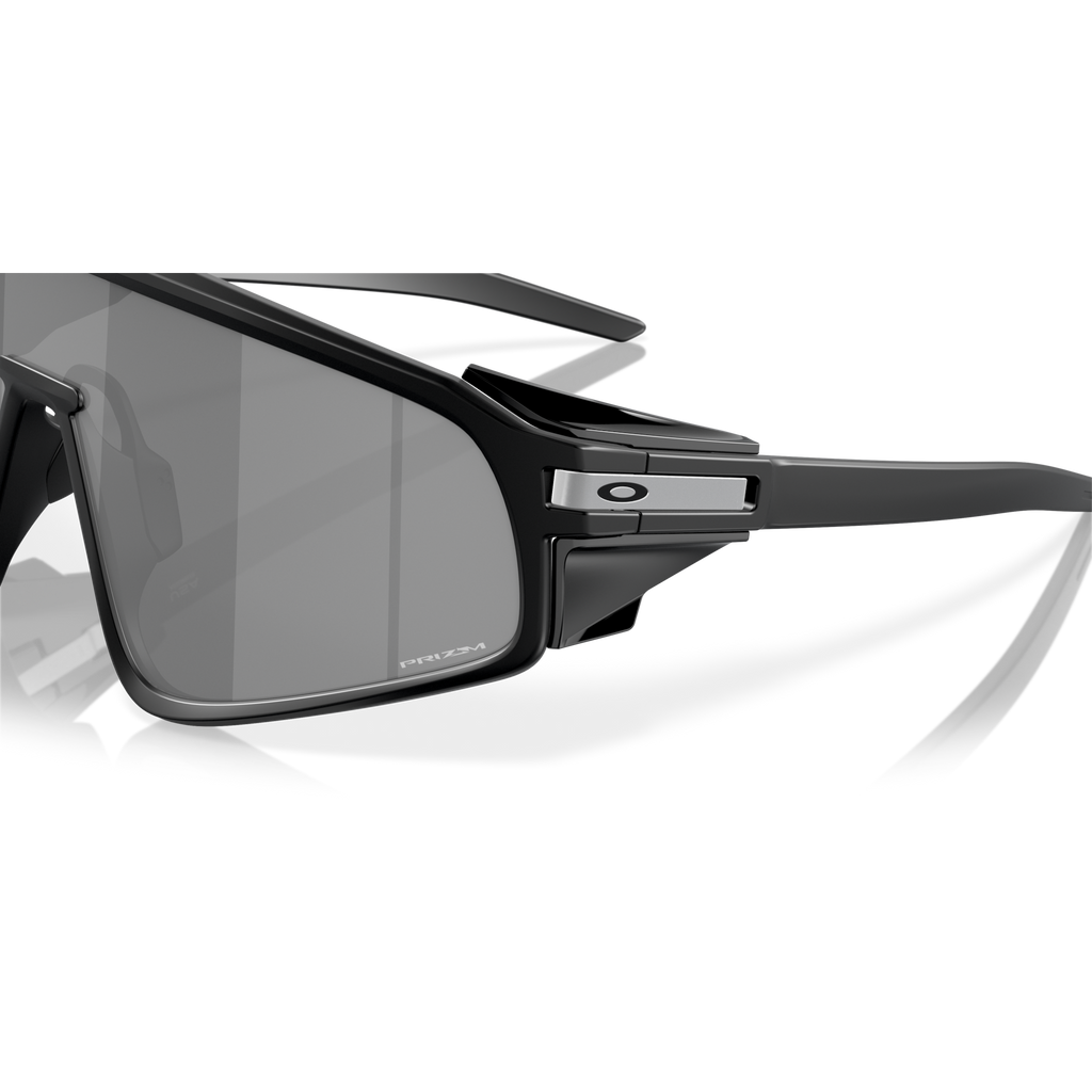 Oakley Latch Panel matte black sunglasses with Prizm Black shield lens