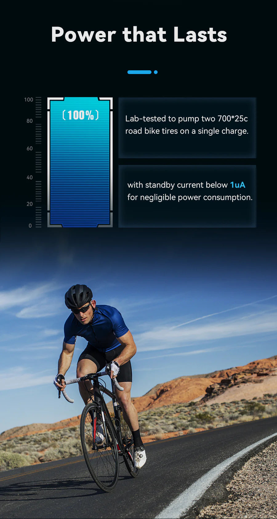 CYCPLUS AS210 Tiny Electric Bike Pump | Ultra-Light 100 PSI Rechargeable Air Pump | Cycling Gears Hub