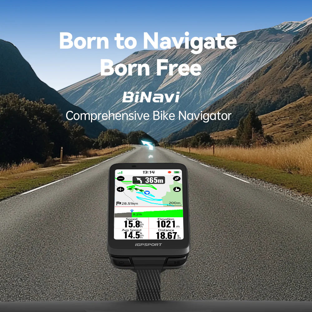 iGPSPORT BiNavi GPS Bike Computer | 3.5” Touchscreen Navigation Cycling Computer | Cycling Gears Hub