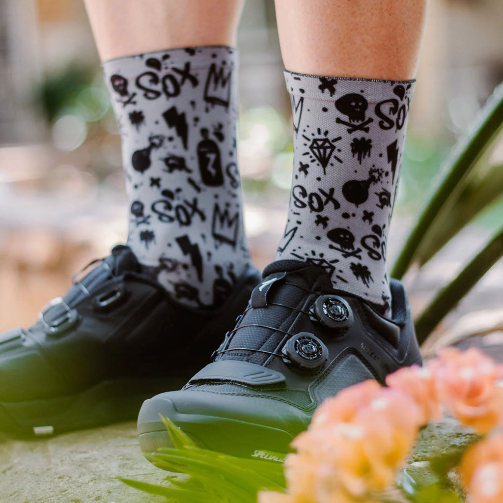 SOX Doodle Grey Casual Crew Socks – Playful Everyday Crew | Breathable Comfort & Stylish Design