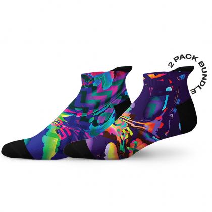 SOX Colour Spill Tab Combo Socks – 2pcs Pack | Vibrant Everyday Crew | Breathable Comfort & Fun Design