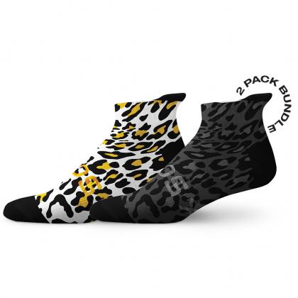 SOX Leopard Tab Combo Socks 2pcs – Bold Everyday Tab Socks | Breathable Comfort & Stylish Animal Print