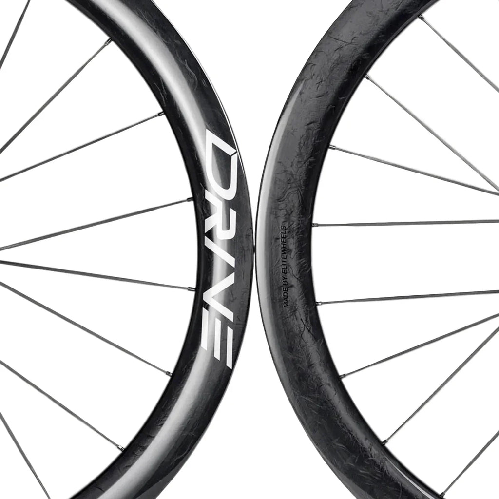 Elite Wheels Drive 50D Carbon Disc Wheelset for Shimano | Tubeless Ready Aero Road Wheels | Cycling Gears Hub