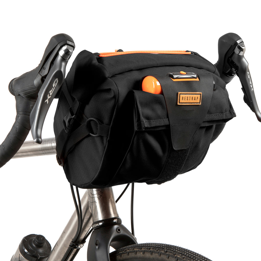 RESTRAP HANDLEBAR BAG-LARGE (BLACK/ORANGE)14 litre +3 litre