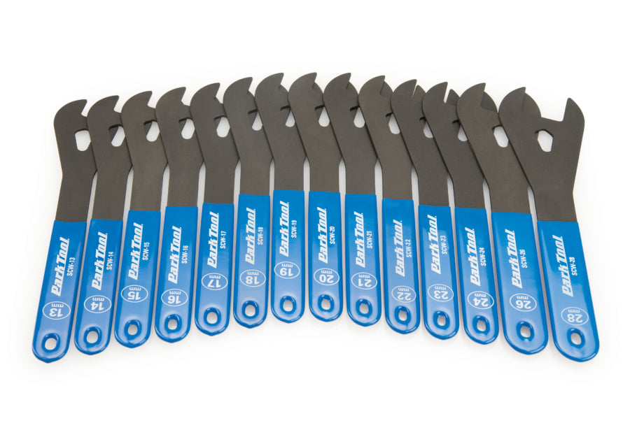 Park Tool SCW-SET.3 Shop Cone Wrench Set - Complete 14 Piece 13mm to 28mm Hub Tool Set
