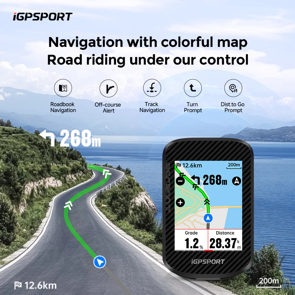 iGPSPORT BSC300T GPS Bike Computer | 2.4” Color Touchscreen with Offline Maps | Cycling Gears Hub