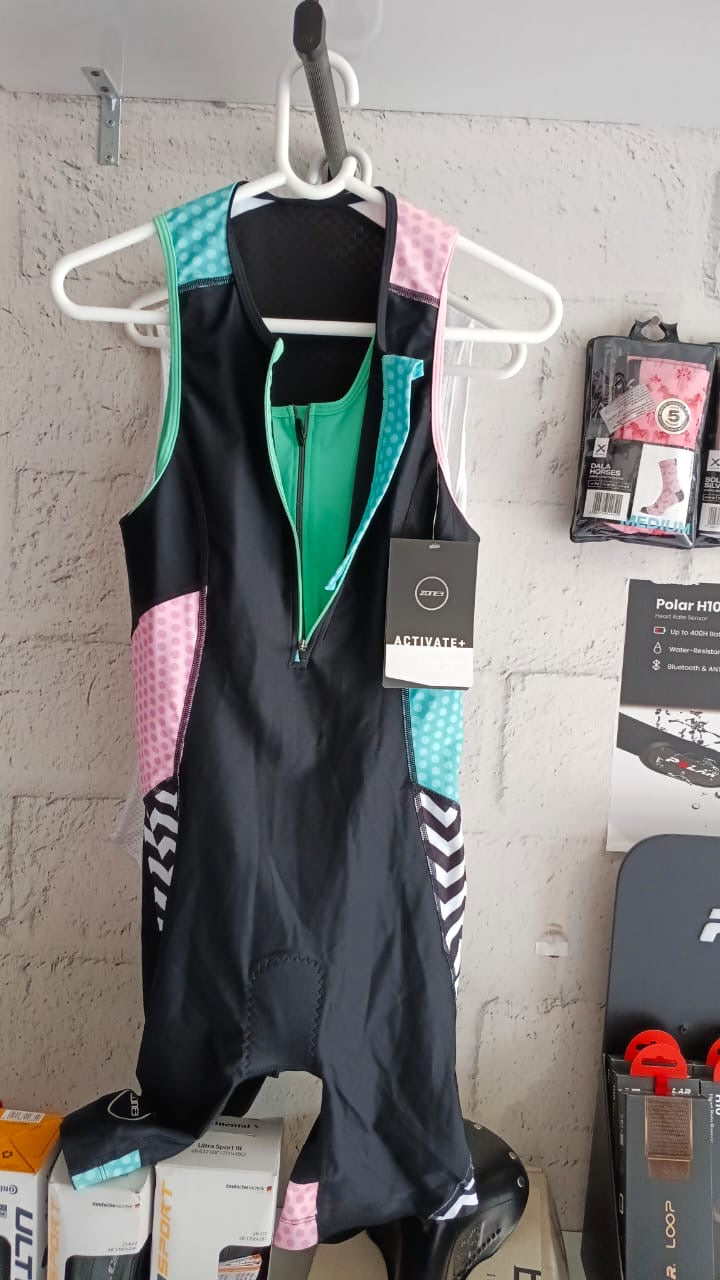 Zone3 Women's Activate Plus Trisuit Zebra Fly - Short Sleeve Race Suit | Cycling Gears Hub