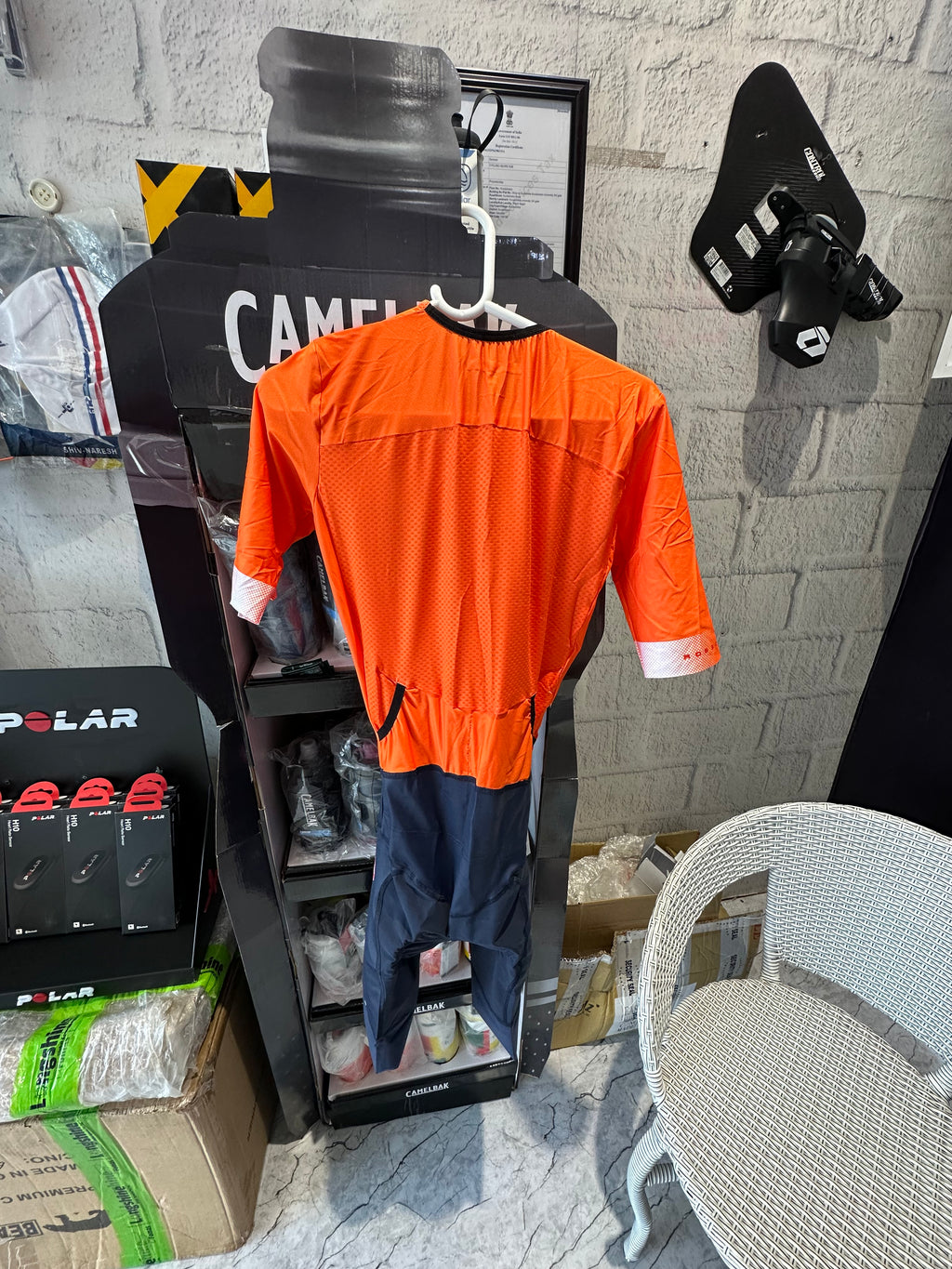 Castelli Free Sanremo 2 Aero Tri Race Suit – Brilliant Orange / Belgian Blue | Cycling Gears Hub
