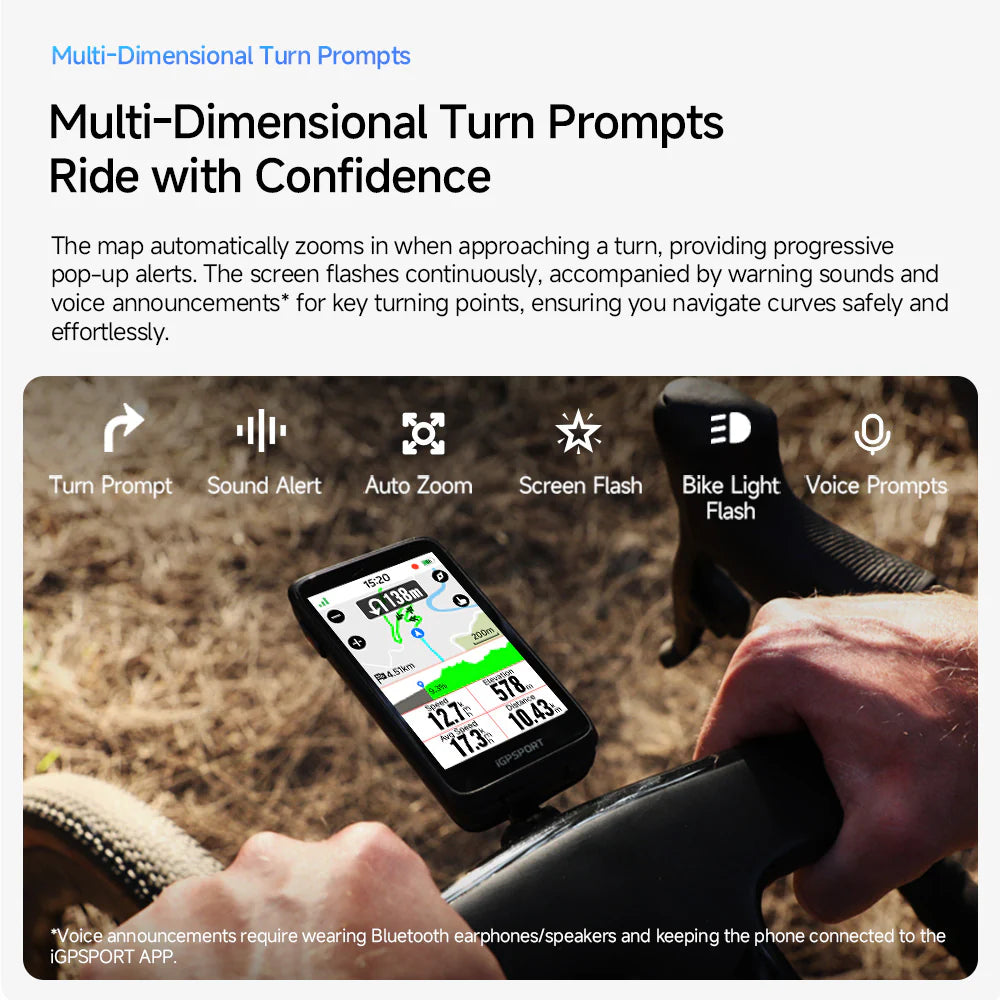 iGPSPORT BiNavi GPS Bike Computer | 3.5” Touchscreen Navigation Cycling Computer | Cycling Gears Hub