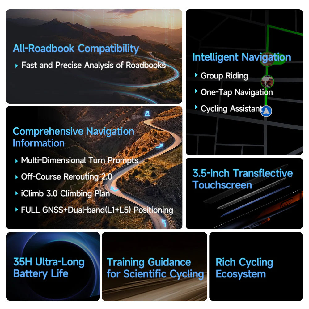 iGPSPORT BiNavi GPS Bike Computer | 3.5” Touchscreen Navigation Cycling Computer | Cycling Gears Hub
