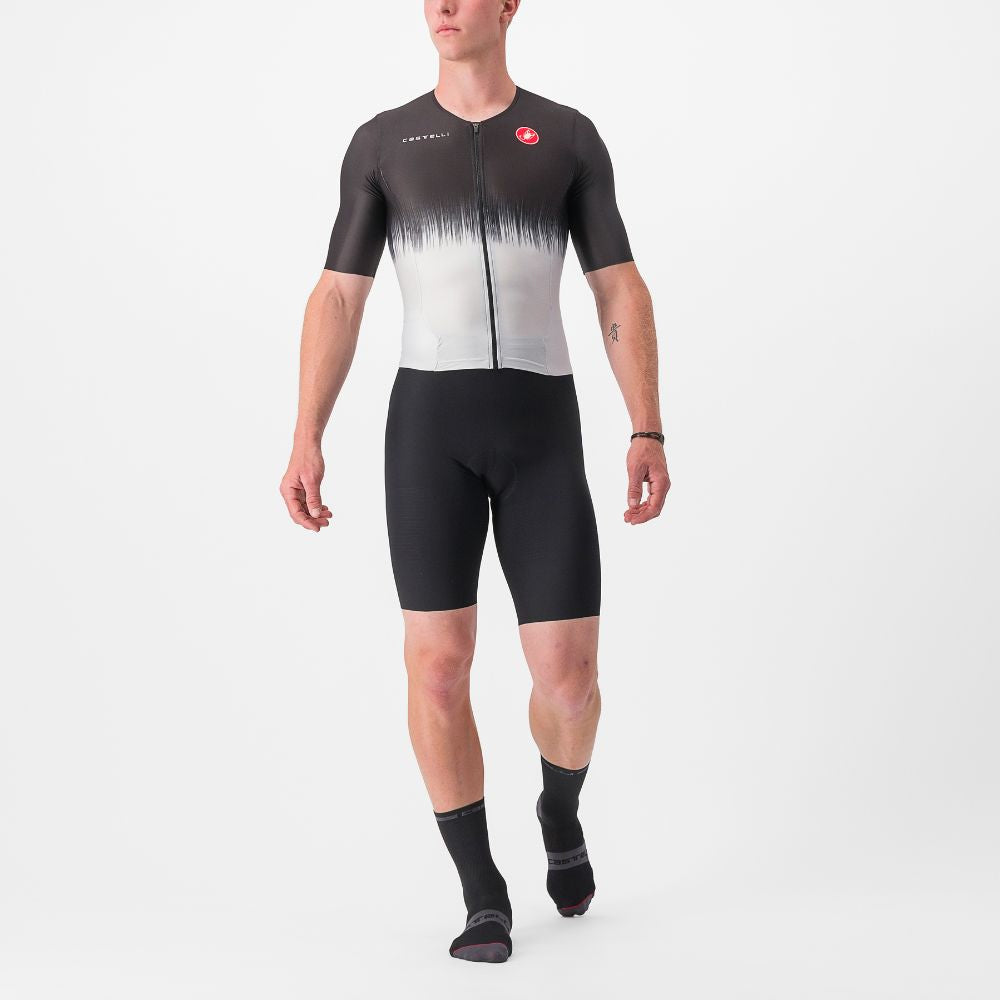 Castelli Sanremo Ultra Speed Triathlon Suit – Black/Silver Gray | Cycling Gears Hub