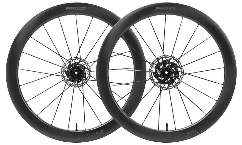 FFWD Raw 55 Carbon Tubeless Ready Disc Brake Wheelset (Creamic speed hub)- Shimano Color -Glossy Black| Cycling Gears Hub
