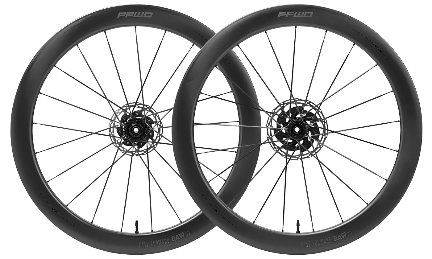 FFWD Raw 55 Carbon Tubeless Ready Disc Brake Wheelset (Creamic speed hub)- Shimano Color -Glossy Black| Cycling Gears Hub