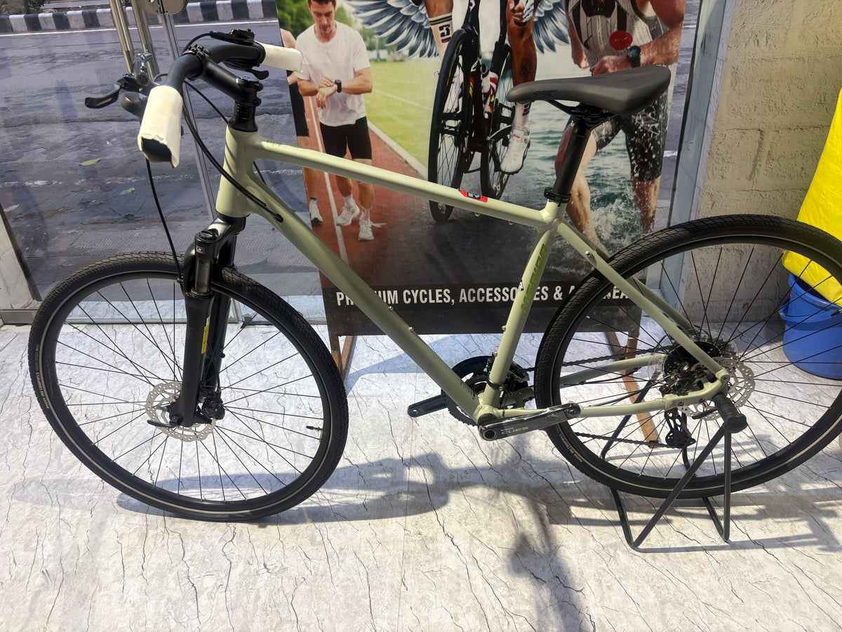 Merida Crossway 300 Hybrid Bike – Matt Early Moss Grey / Warm Slate Grey