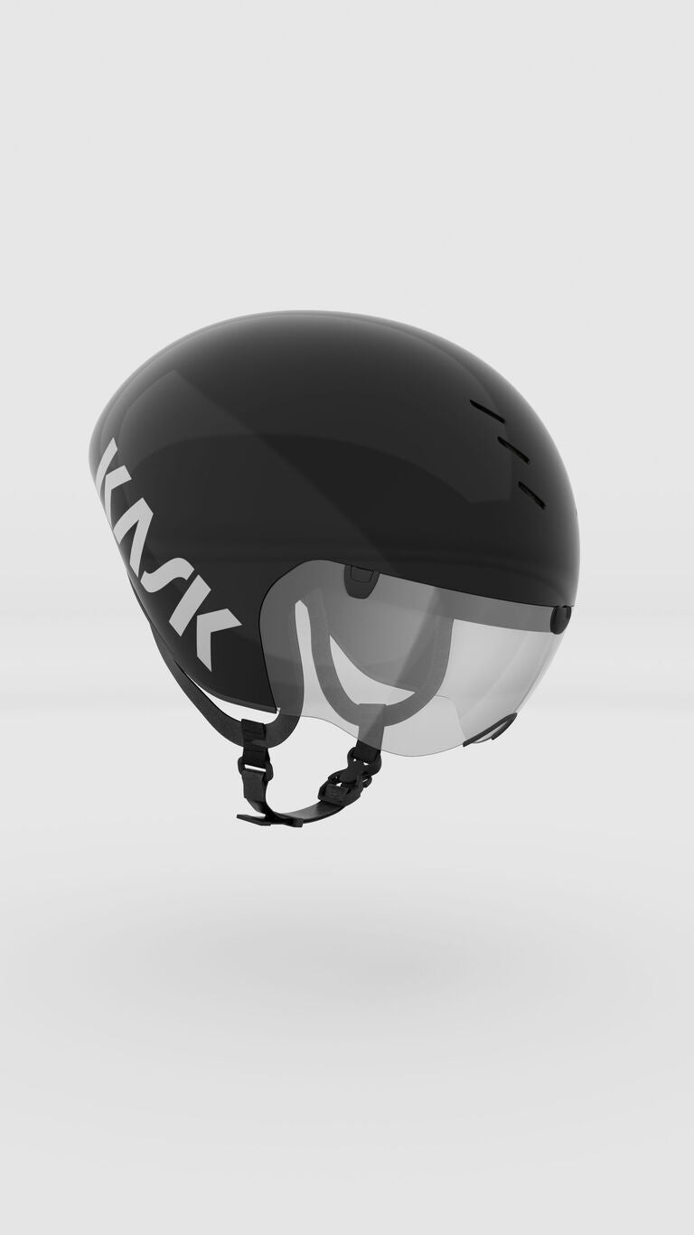 Kask Bambino Pro Black Aero Road & Track Helmet with Magnetic Visor – TT & Track Sprint Helmet | Cycling Gears Hub