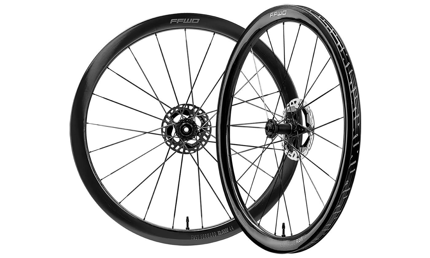 FFWD Raw 44 Carbon Tubeless Ready Disc Brake Wheelset (Creamic speed hub)- Shimano Color -Glossy Black| Cycling Gears Hub