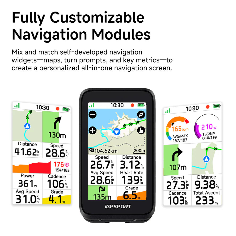 iGPSPORT BiNavi Air GPS Bike Computer | 3” Touchscreen Navigation Cycling Computer | Cycling Gears Hub