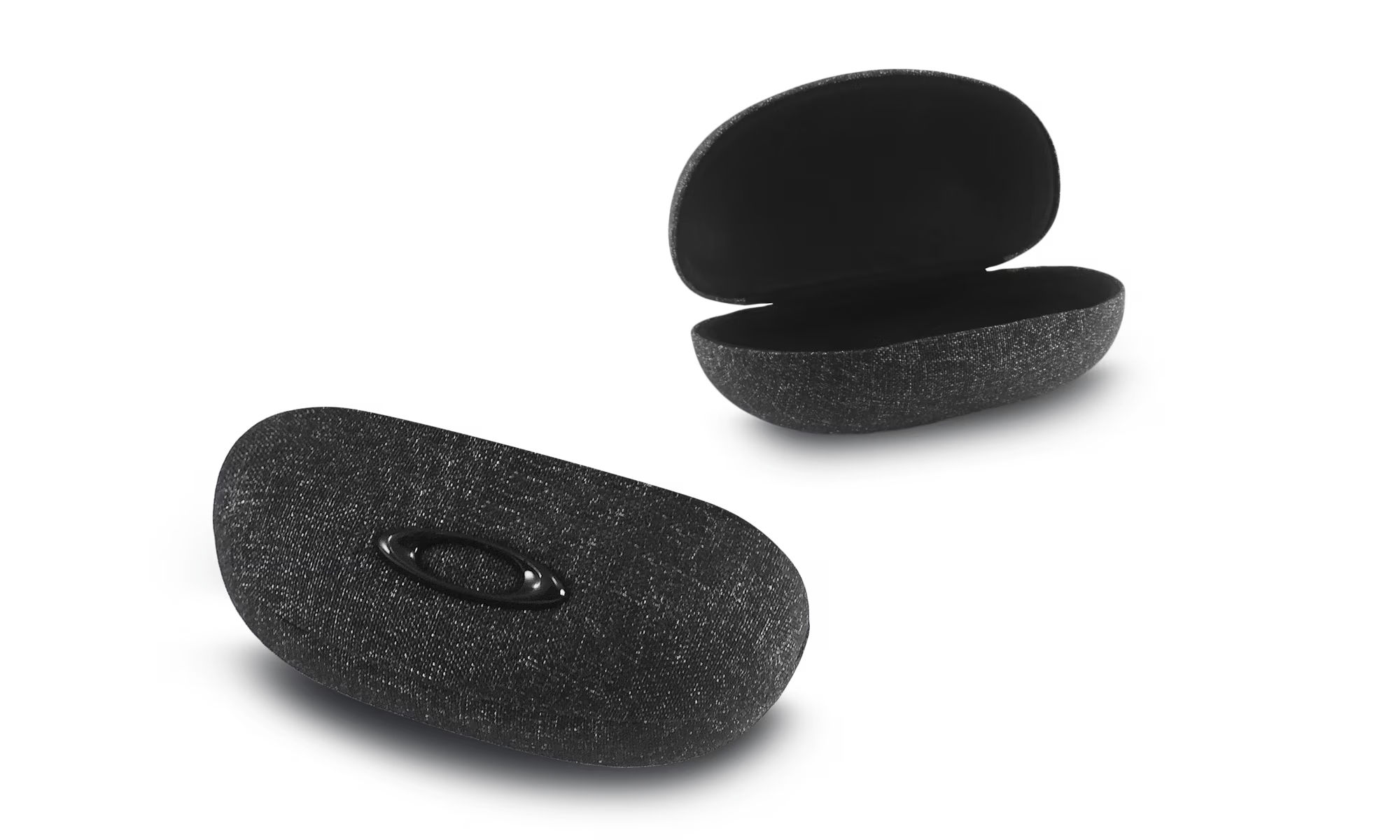 Grey magnetic hard case for sunglasses with soft interior lining