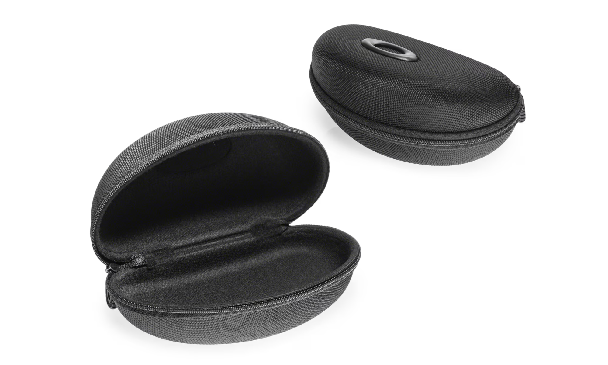 Black hard sunglasses case with chain and soft interior lining