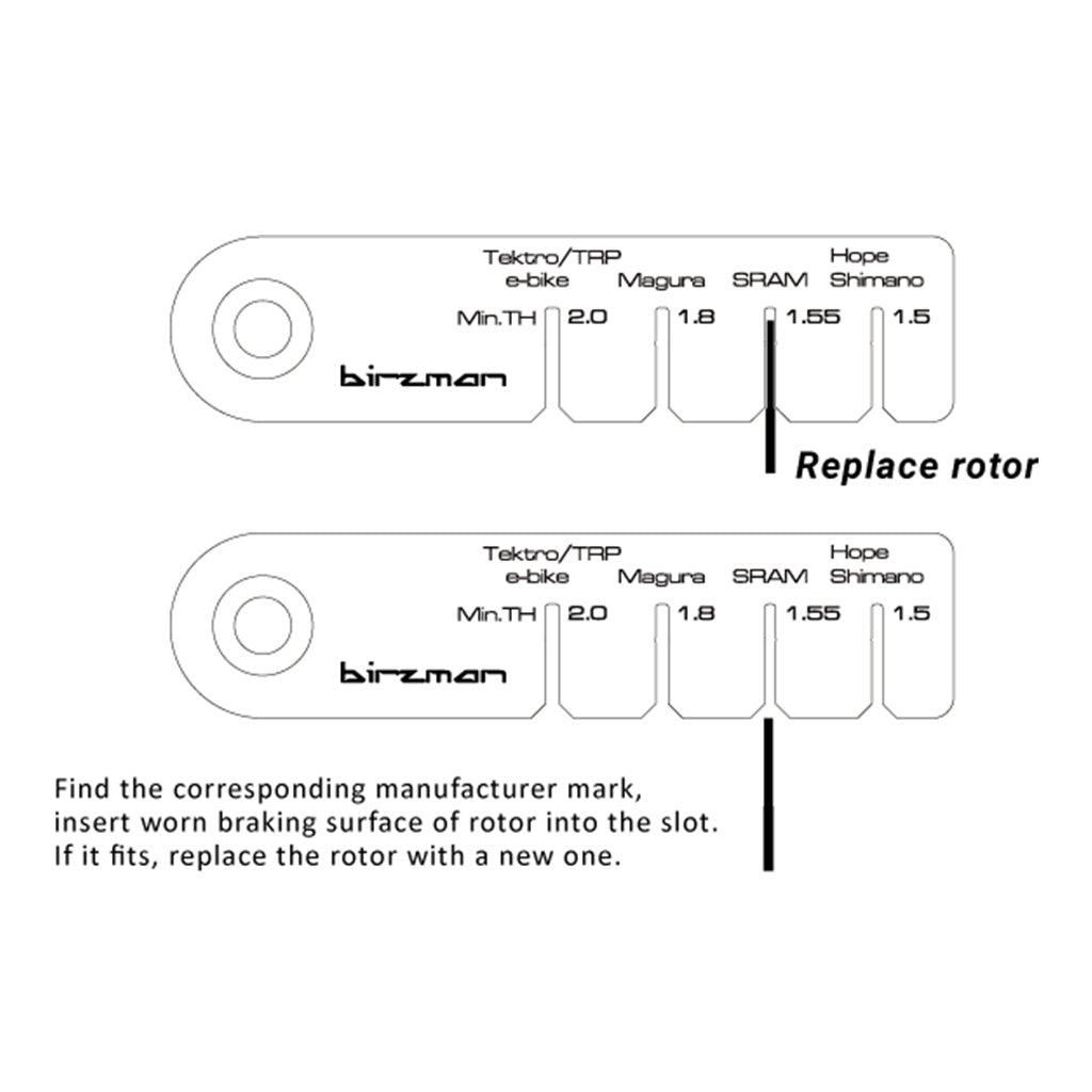 Birzman Rotor Wear Indicator Measure Rotor Wear| Cycling Gears Hub