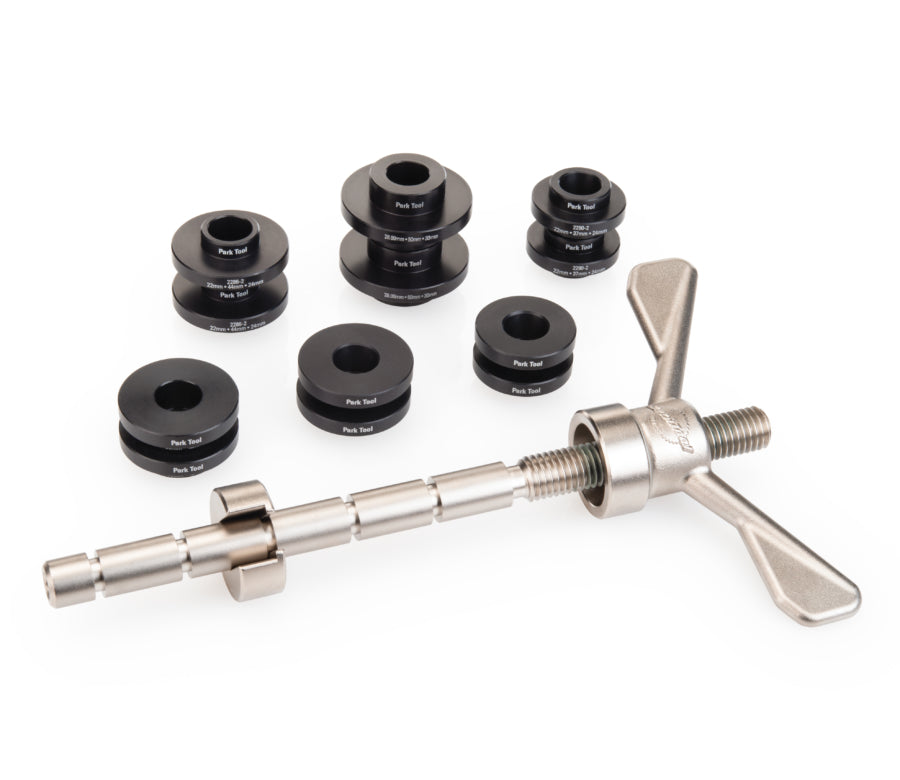 Park Tool BBP-1.2 Bottom Bracket Bearing Press Set - Professional Press Fit Bottom Bracket Installation Tool with 9 Bushing Sizes
