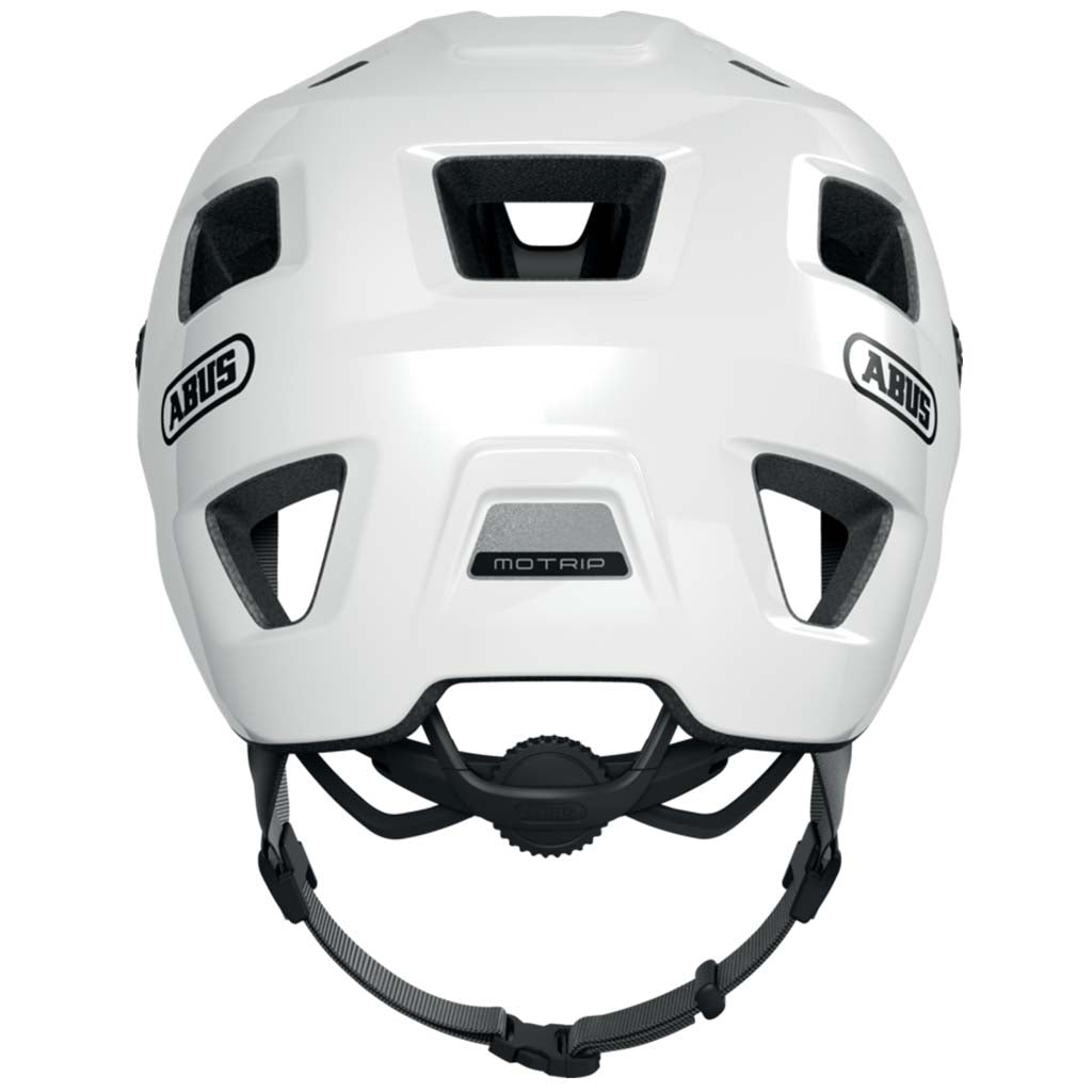 Abus Motrip MTB Cycling Helmet With Shiny and White Color | Cycling Gears Hub