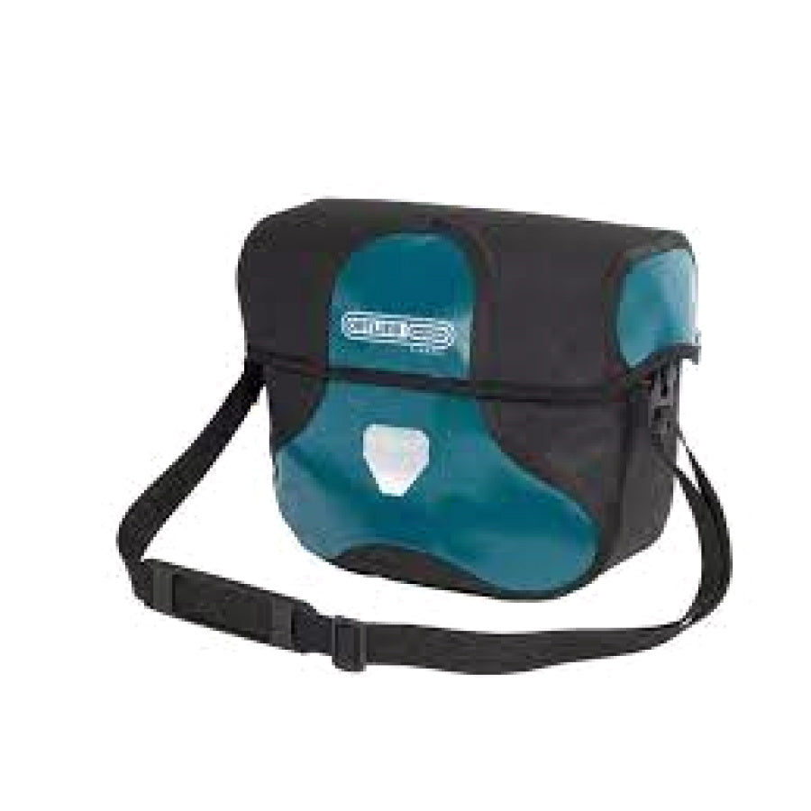 ORTLIEB Ultimate Six Classic Handlebar Bag – Orange/Black and Petrol Black | 6.5L | Cycling Gears Hub