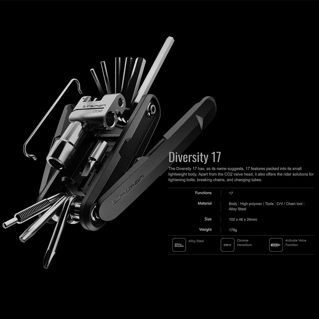 Birzman Diversity 17 Multi Tool &Functions  | Cycling Gears Hub
