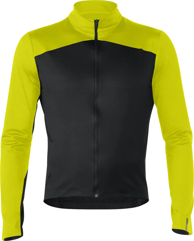 Mavic Cosmic Thermo Men's Cycling Jersey (Black/Suplhur Spring) | Cycling Gears Hub