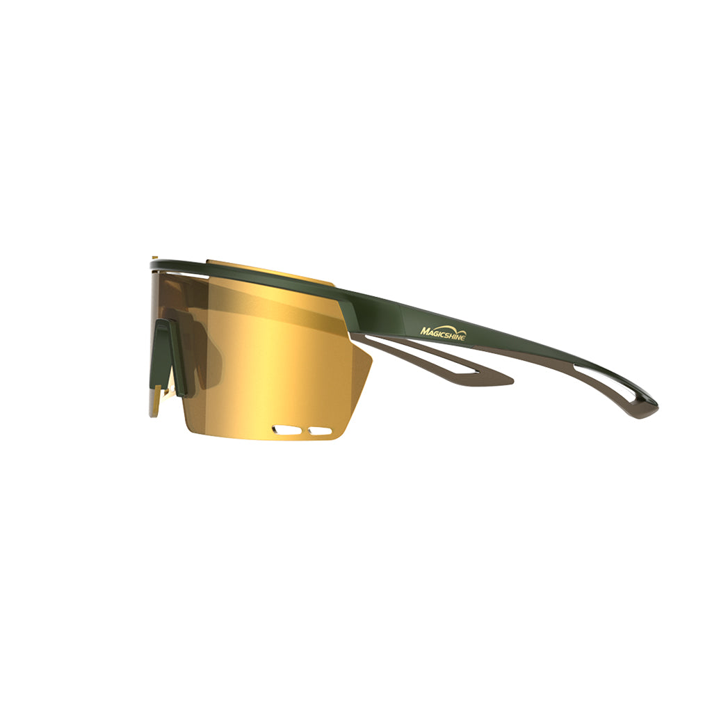 Magicshine Rouler Classic Sports Sunglasses Green&Brown Color