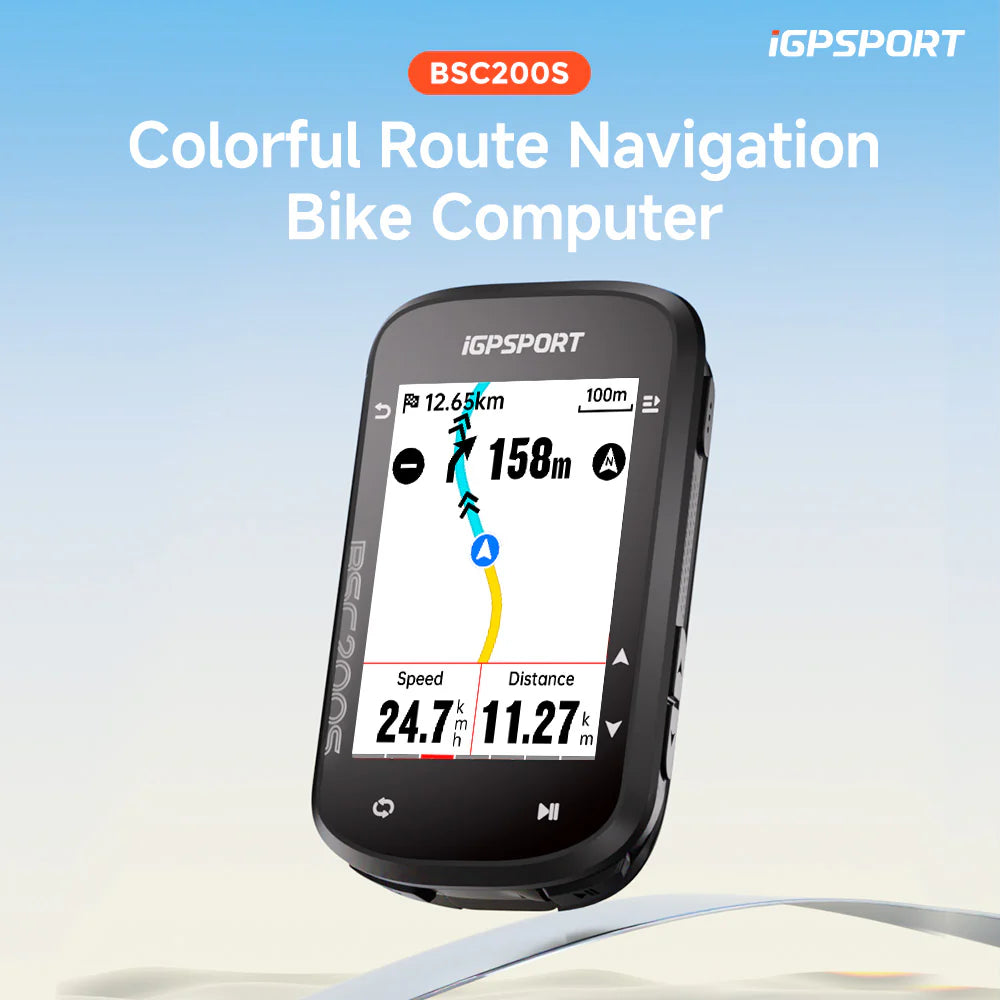 iGPSPORT BSC200S GPS Bike Computer | Color Navigation Cycling Computer | ANT+ & Bluetooth | Cycling Gears Hub