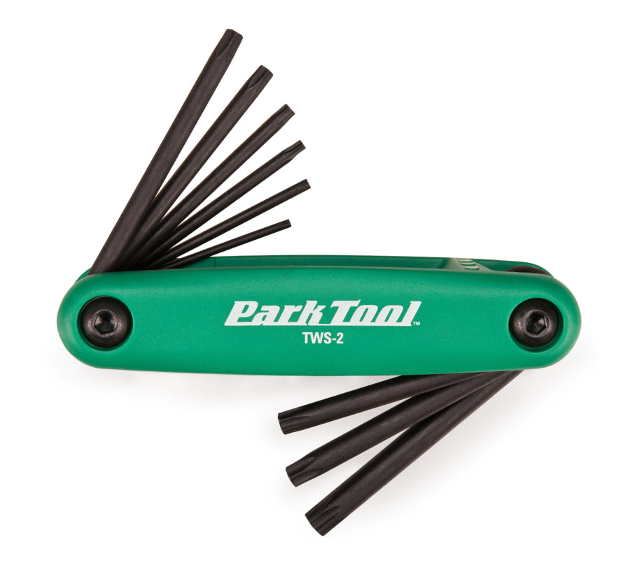 Park Tool TWS-2 Fold-Up Torx Compatible Wrench Set - 9 Piece Bike Tool